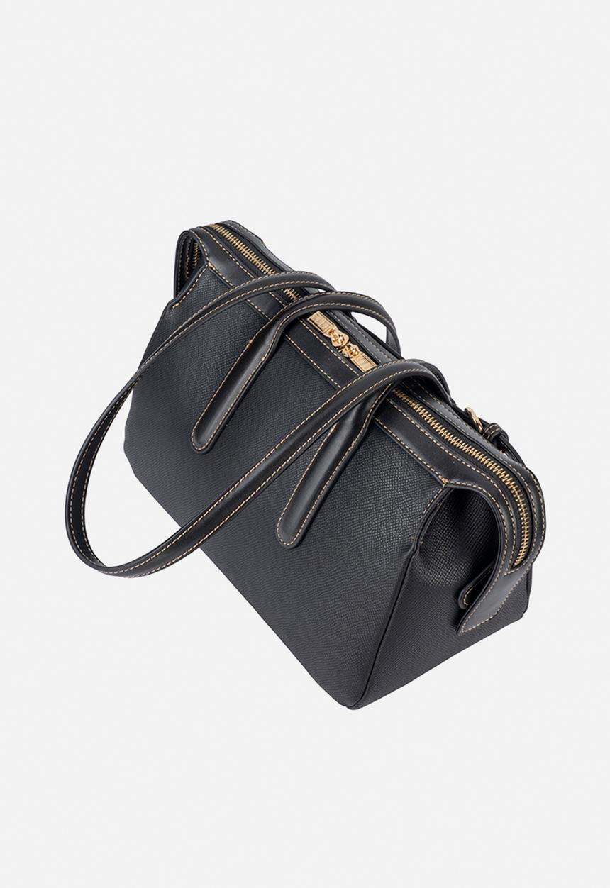 Elle - Belt Buckle Boston Bag - Black