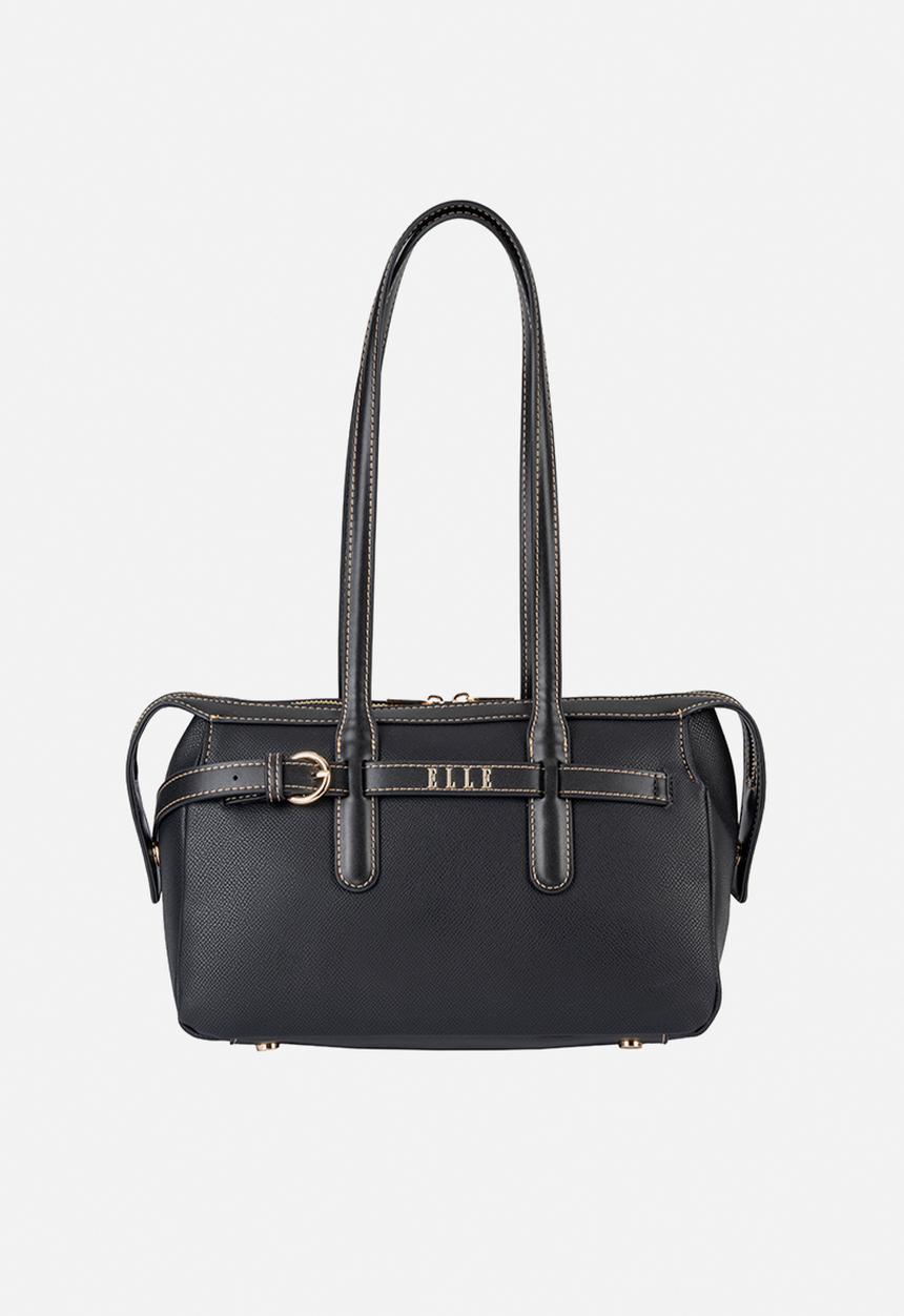 Elle - Belt Buckle Boston Bag - Black