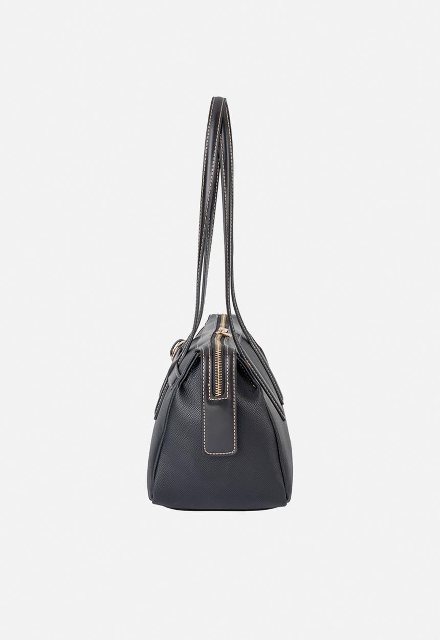 Elle - Belt Buckle Boston Bag - Black