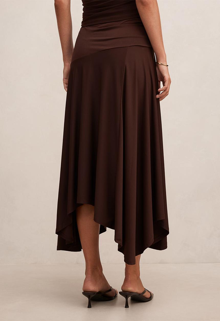 Forever New - Ariel Godet Hanky Hem Skirt In Bitter Co-Ord - Chocolate