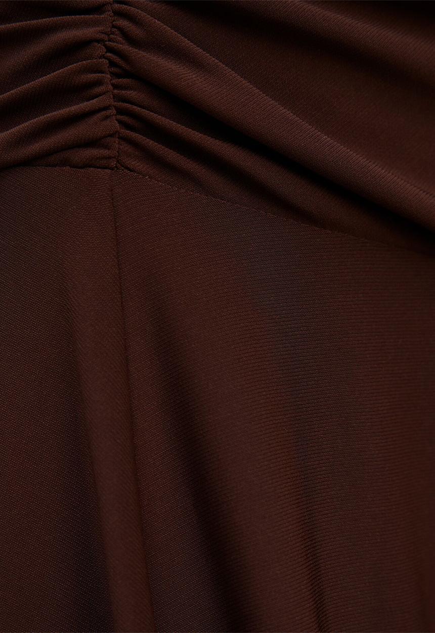 Forever New - Ariel Godet Hanky Hem Skirt In Bitter Co-Ord - Chocolate