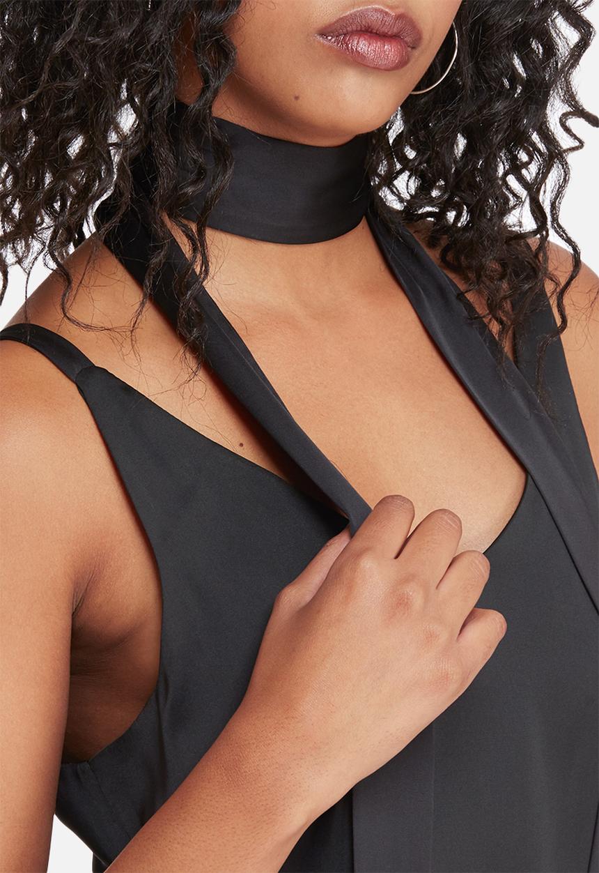 dailyfriday - Satin cami with self fabric neck tie
