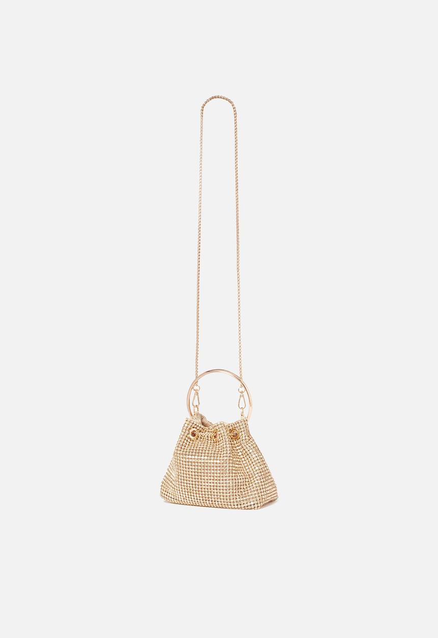 Forever New - Skylah Sparkle Metal Handle Bag In - Gold