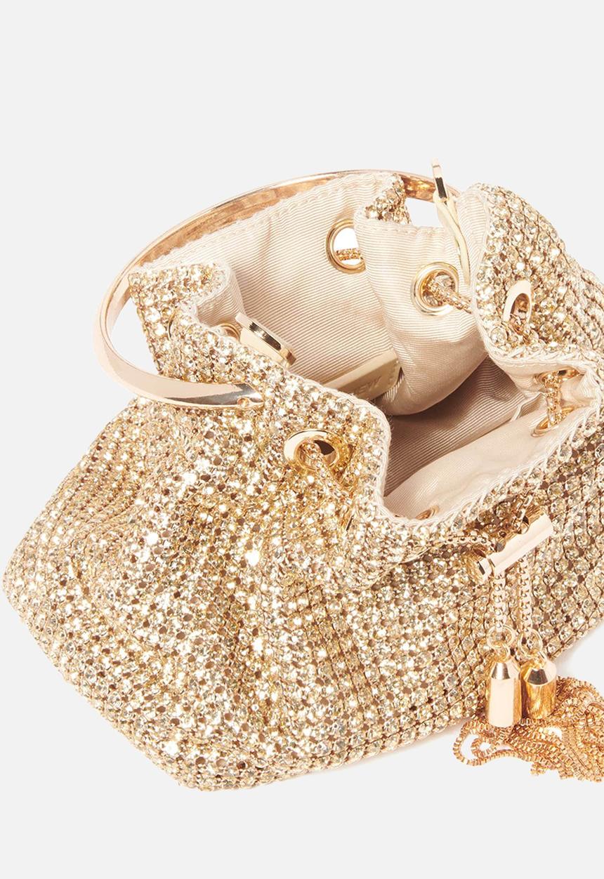 Forever New - Skylah Sparkle Metal Handle Bag In - Gold