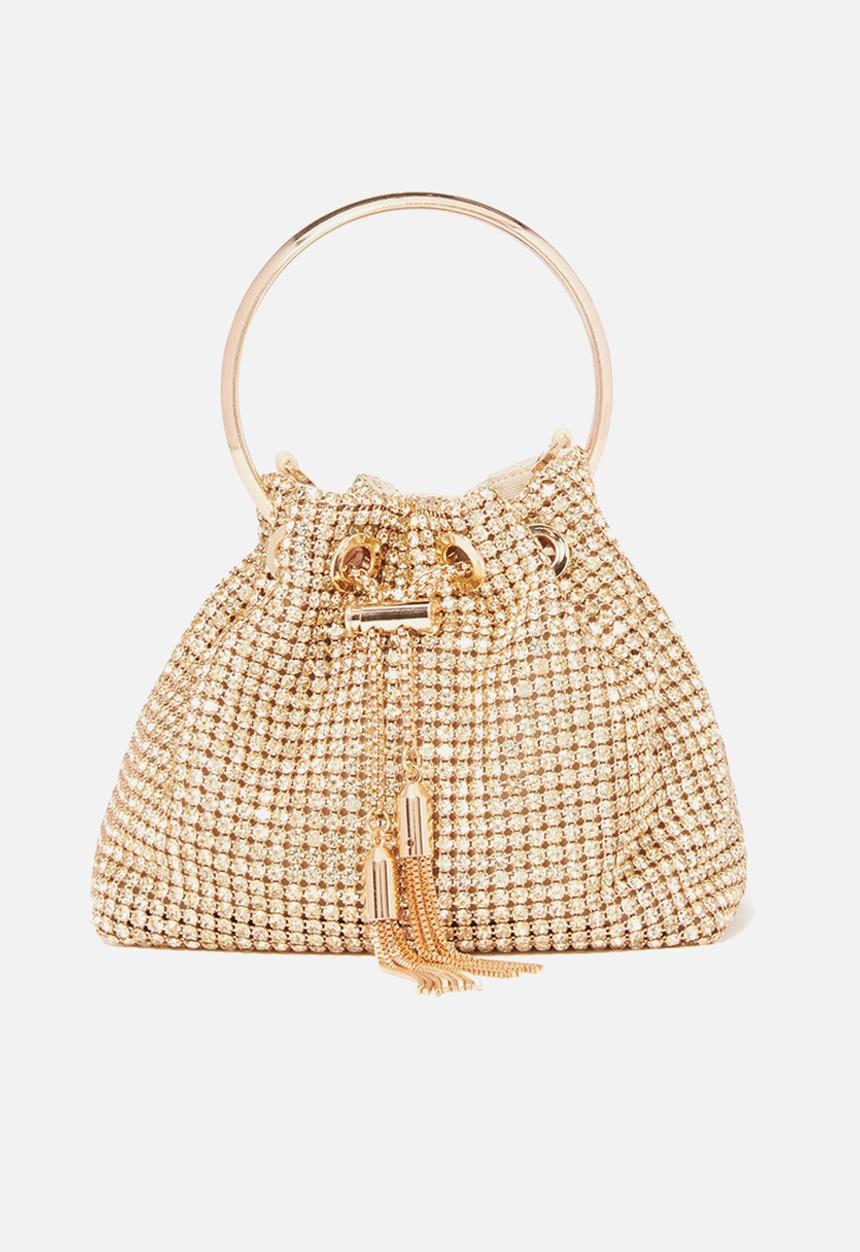 Forever New - Skylah Sparkle Metal Handle Bag In - Gold