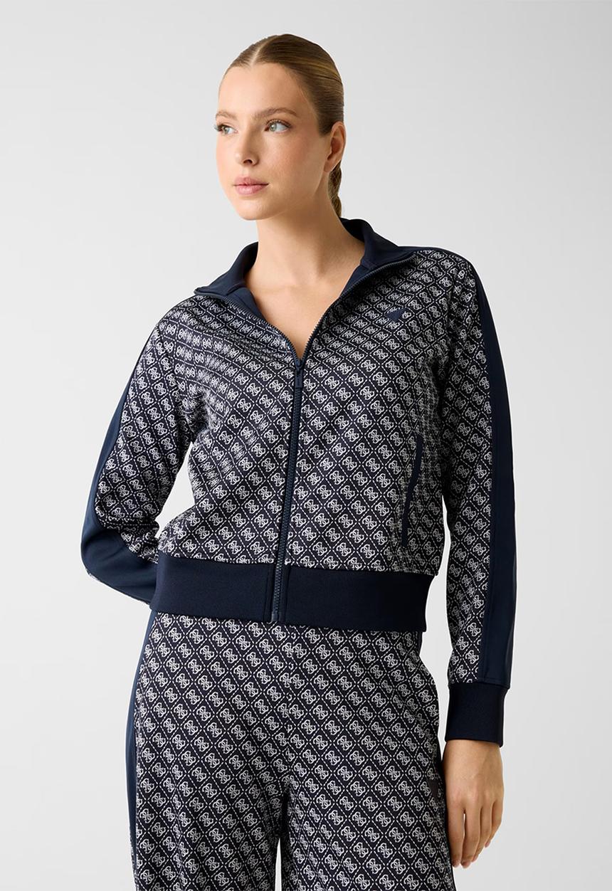 GUESS - Maya 4G Fullzip Sweatshirt - 4G Jacquard Moon