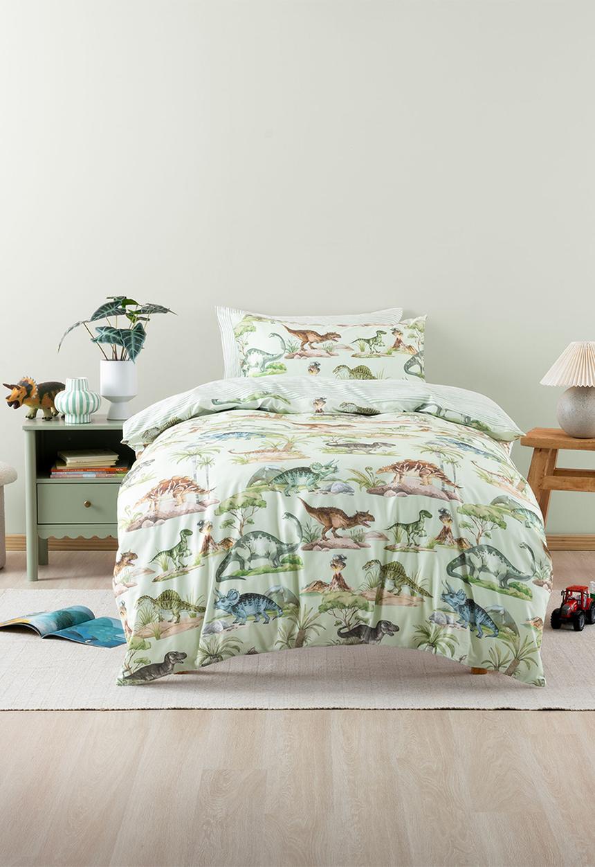 Linen House - Dino Kingdom Duvet Cover Set - Green