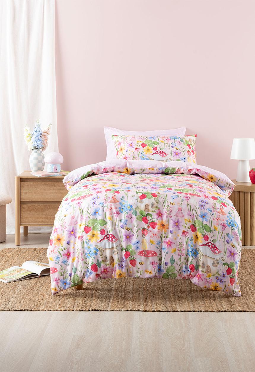Linen House - Strawberry Meadow Duvet Cover Set - Pink