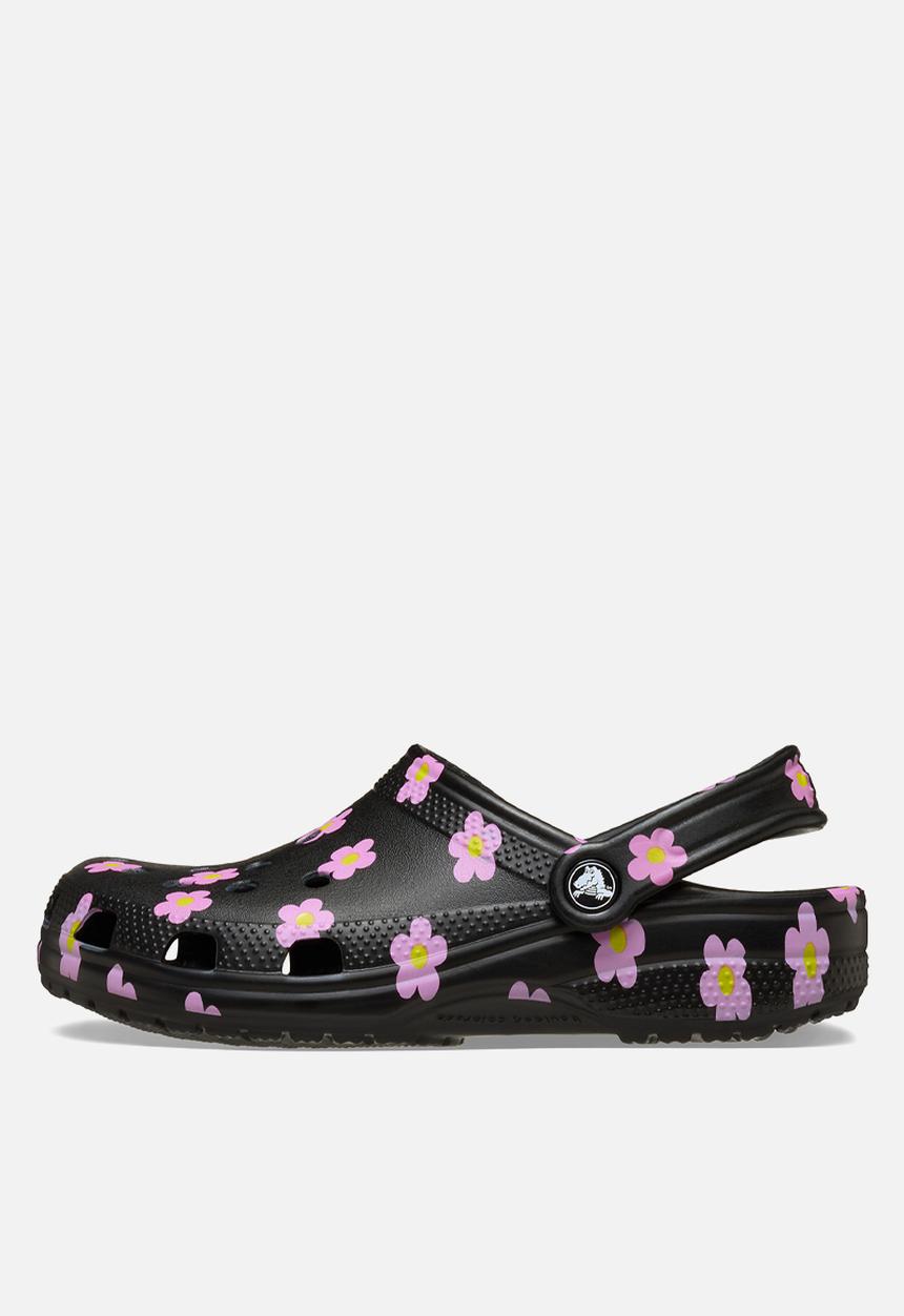 Crocs - Classic flower clog k - black