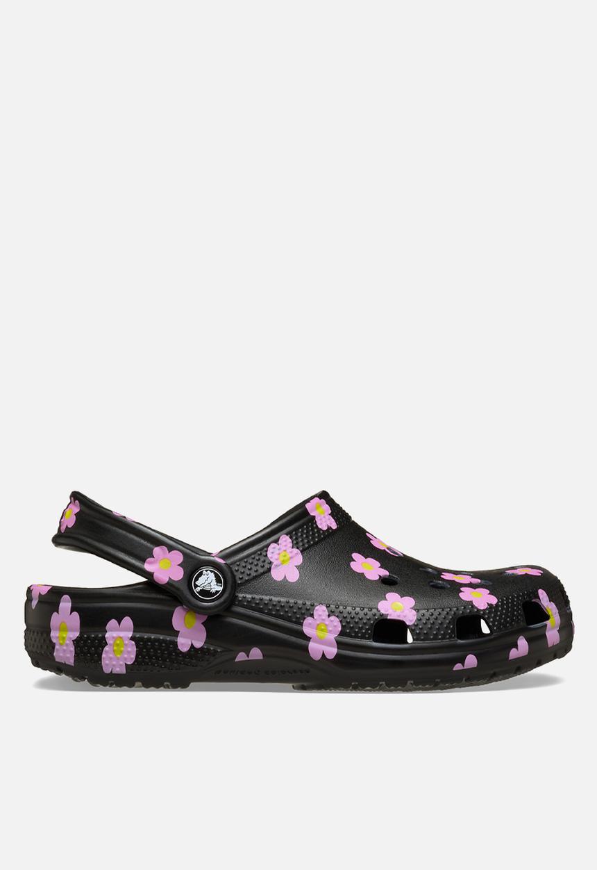 Crocs - Classic flower clog k - black