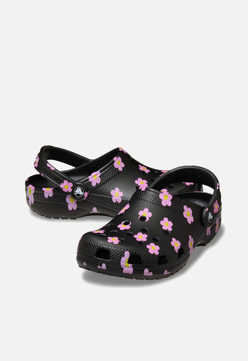Crocs - Classic flower clog k - black