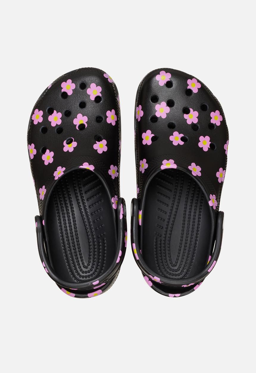 Crocs - Classic flower clog k - black