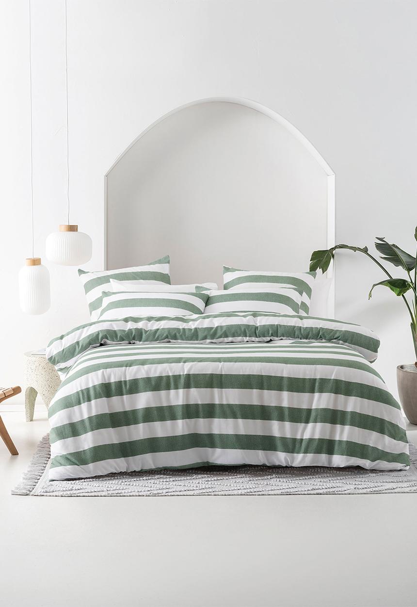 Linen House - Sydney Duvet Cover Set - Moss
