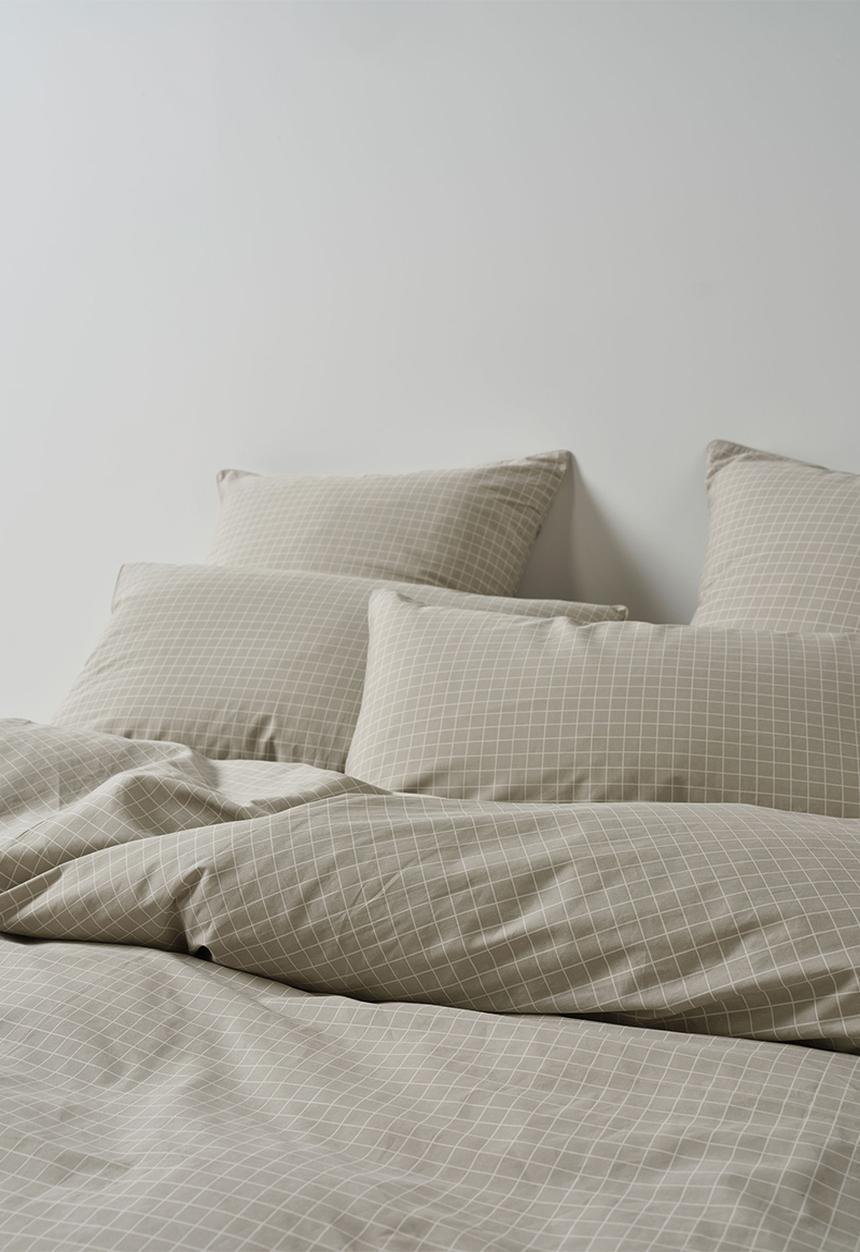 Linen House - Volley Check Duvet Cover Set - Pebble