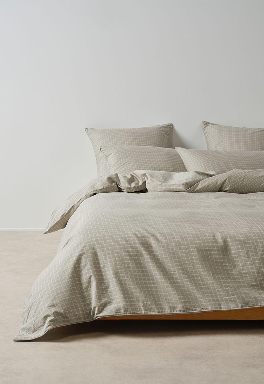 Linen House - Volley Check Duvet Cover Set - Pebble