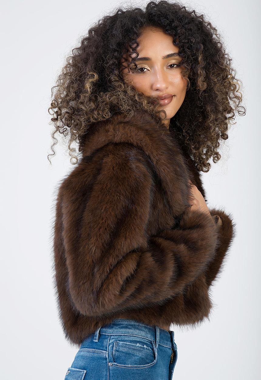 SISSY BOY - Needing Me Faux Fur Jacket - Brown