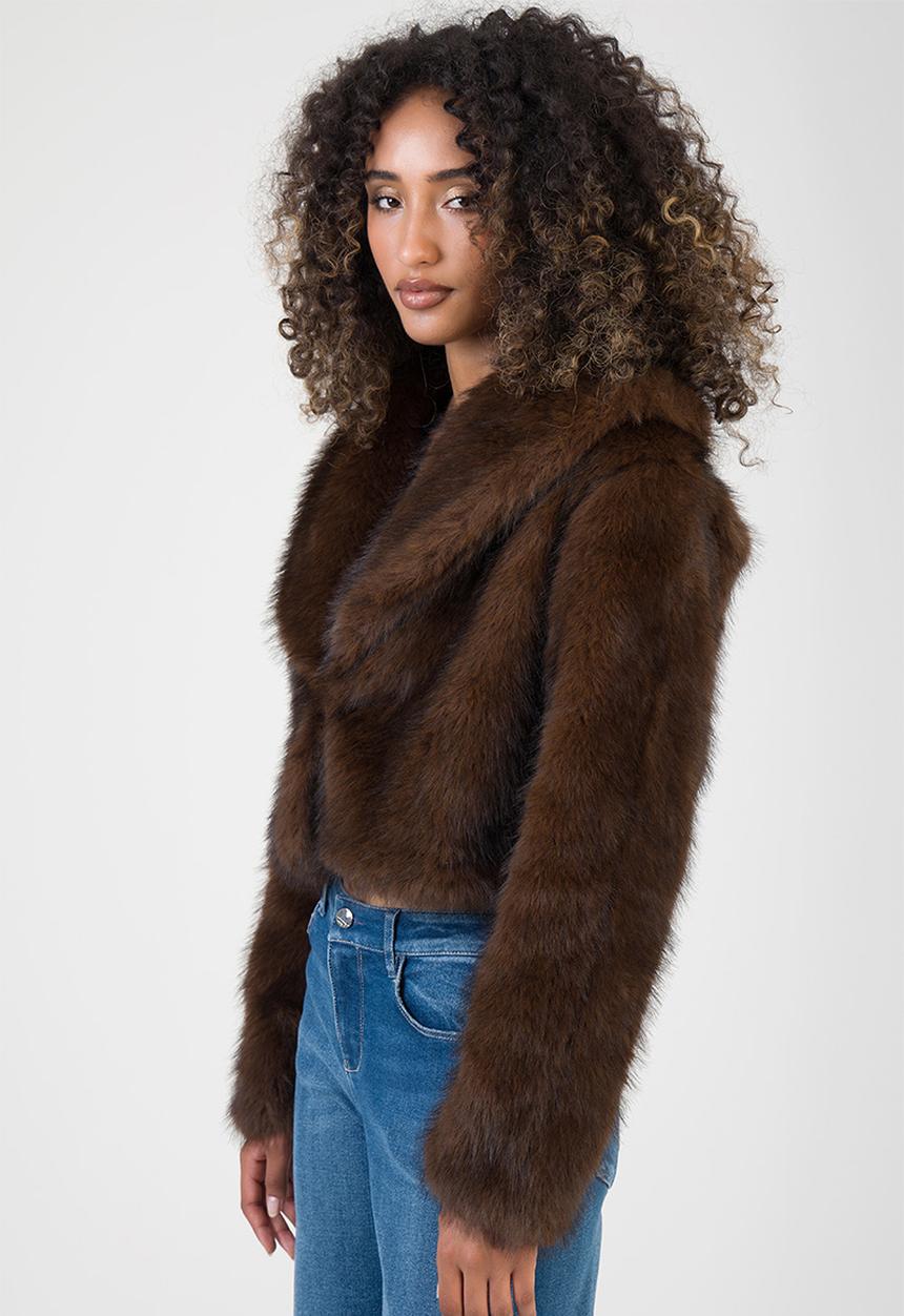 SISSY BOY - Needing Me Faux Fur Jacket - Brown