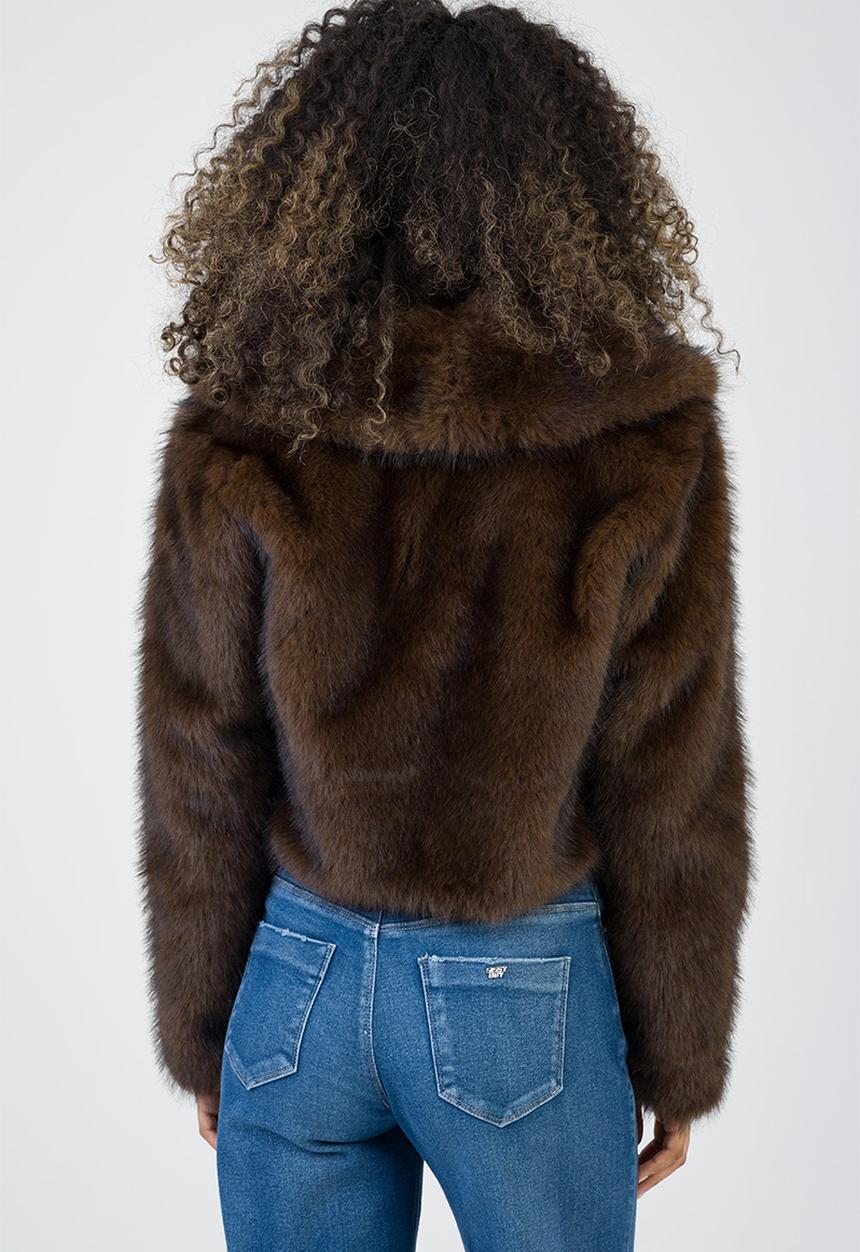 SISSY BOY - Needing Me Faux Fur Jacket - Brown