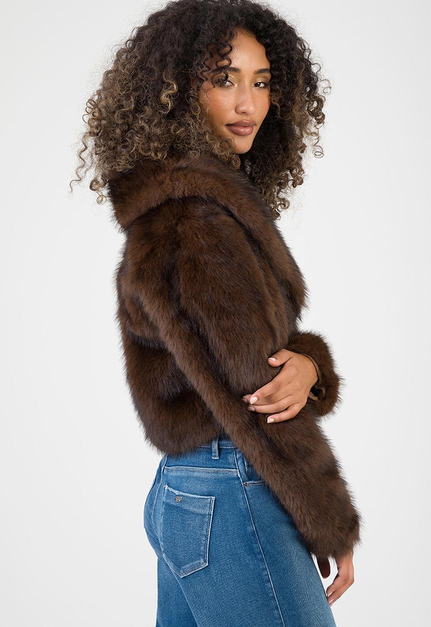 SISSY BOY - Needing Me Faux Fur Jacket - Brown