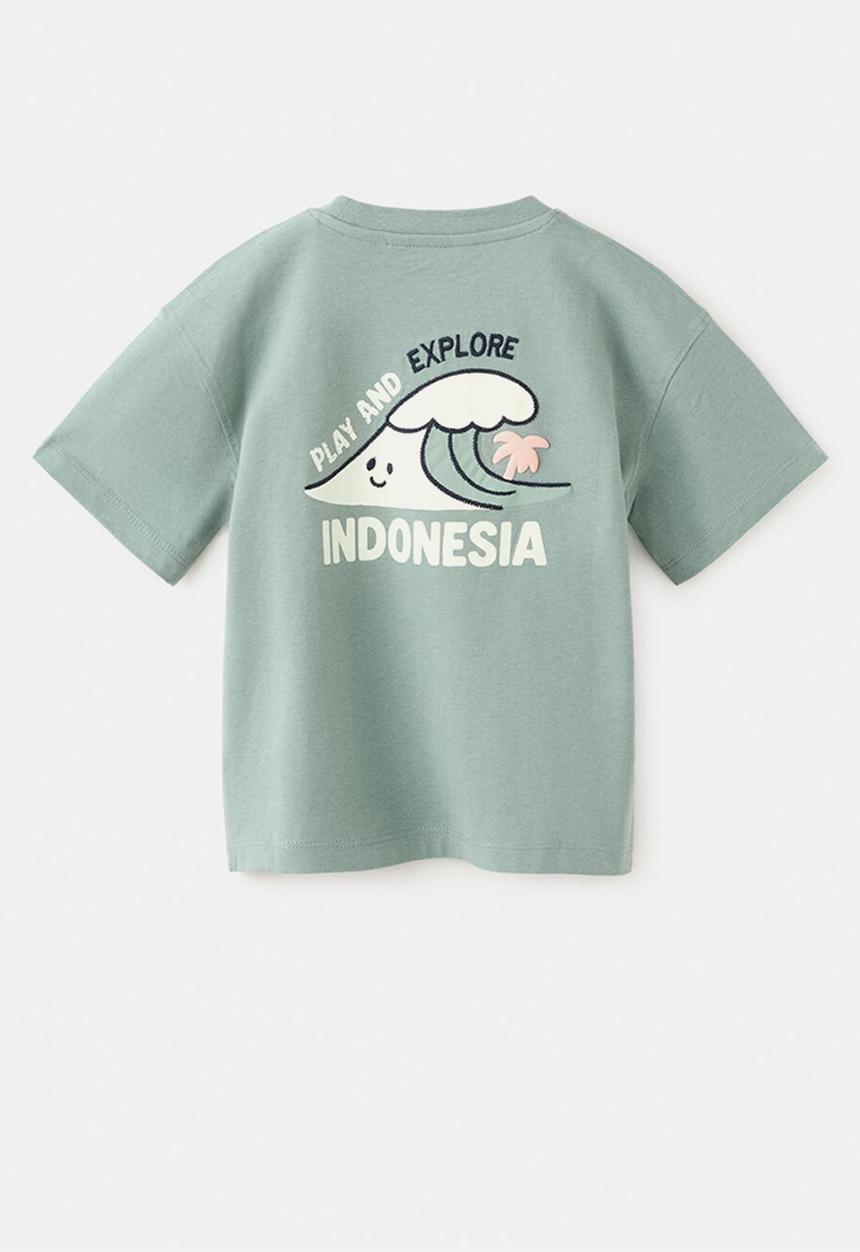 MANGO - T-Shirt MFLIP - Medium Green