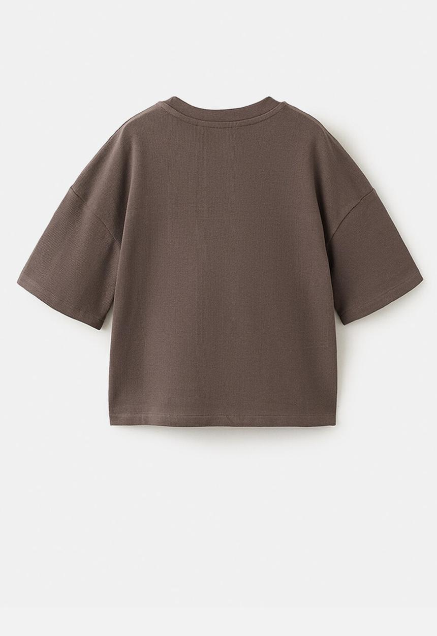 MANGO - T-Shirt CHOCOSET - Dark Brown