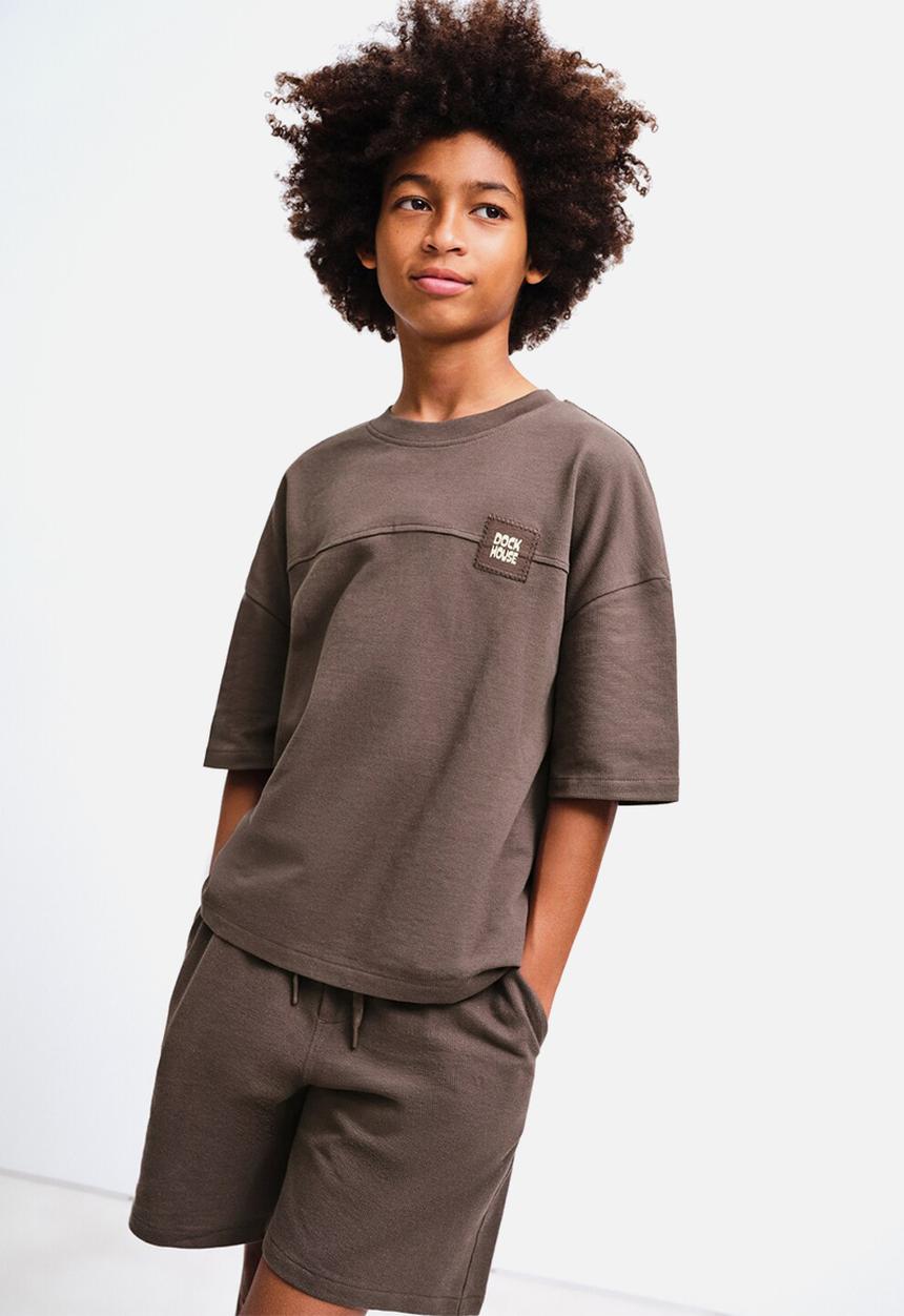 MANGO - T-Shirt CHOCOSET - Dark Brown