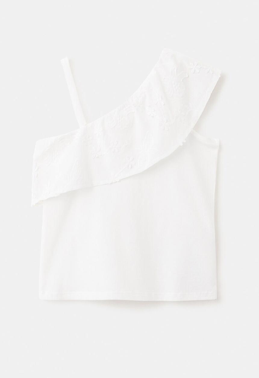 MANGO - T-Shirt VOLANTI - Natural