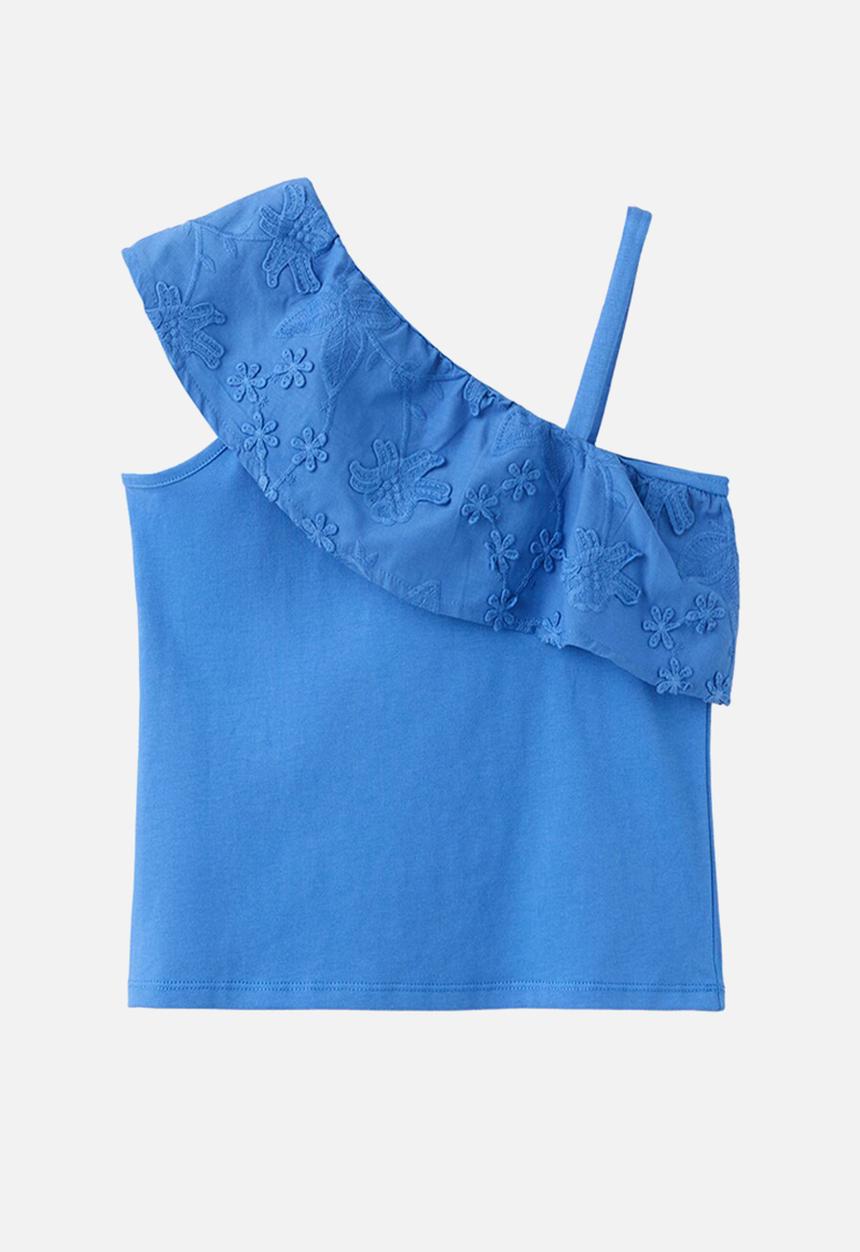 MANGO - T-Shirt VOLANTI - Bright Blue