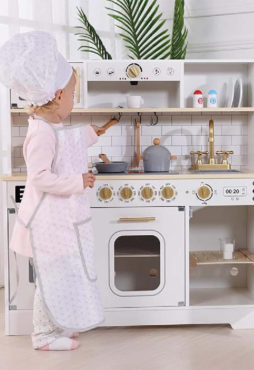 Greenbean Learning - Pretend Play Wooden Kitchen Set - white