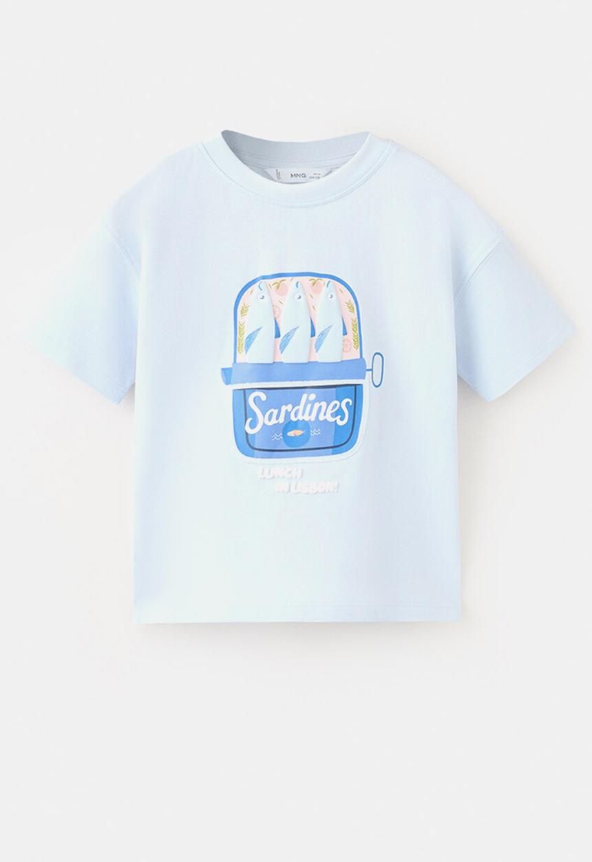 MANGO - T-Shirt M2SARDIN - Light/Pastel Blue
