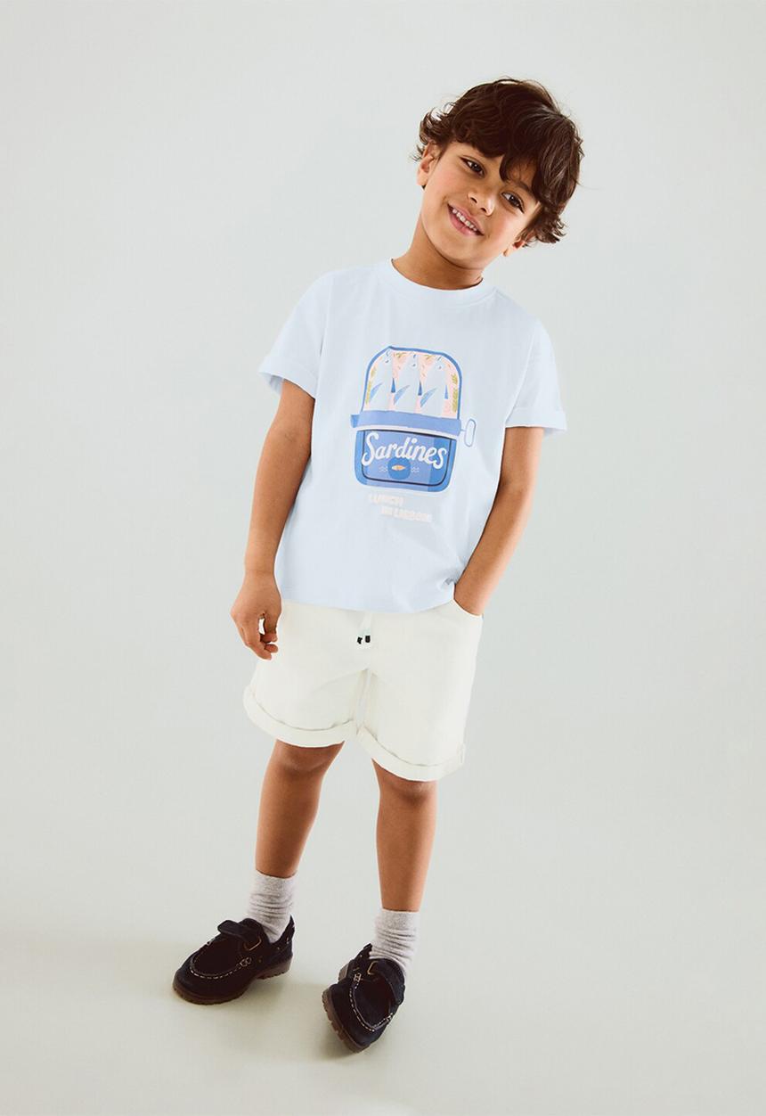 MANGO - T-Shirt M2SARDIN - Light/Pastel Blue