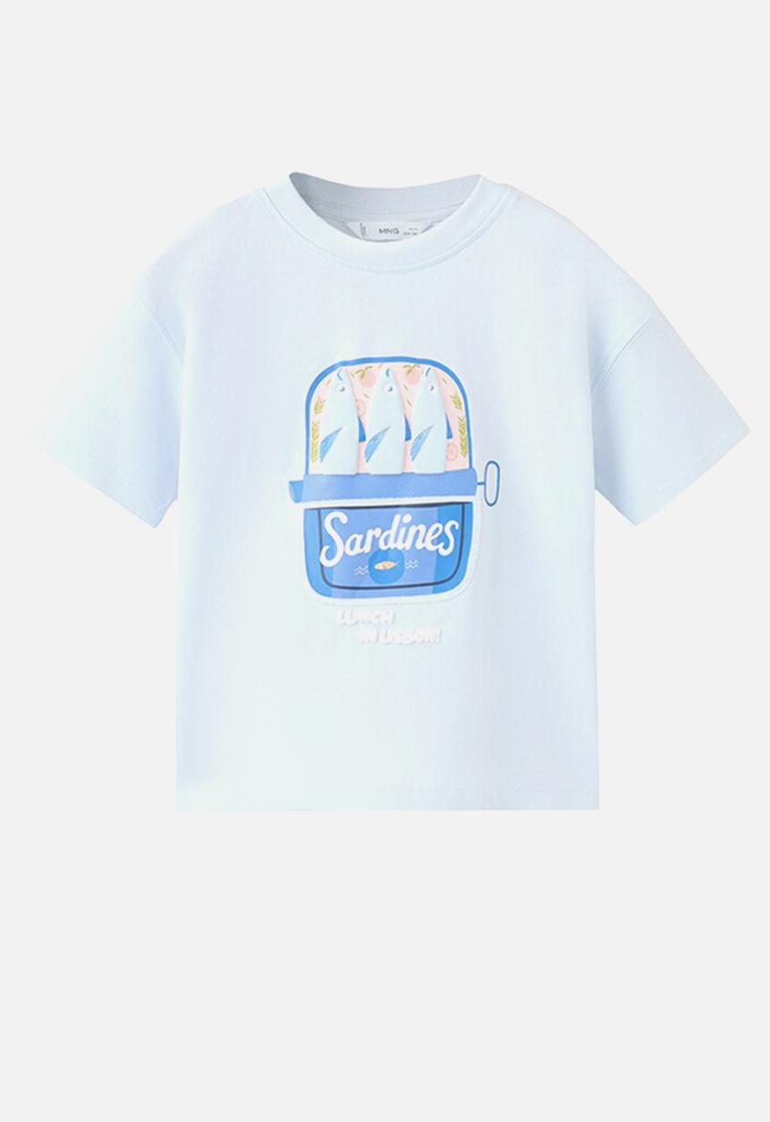 MANGO - T-Shirt M2SARDIN - Light/Pastel Blue