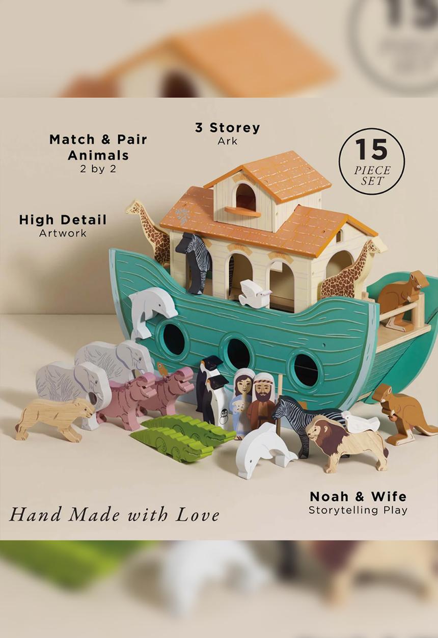 Le Toy Van - 23 Pcs Noah's Great Wooden Ark & Animals - multi