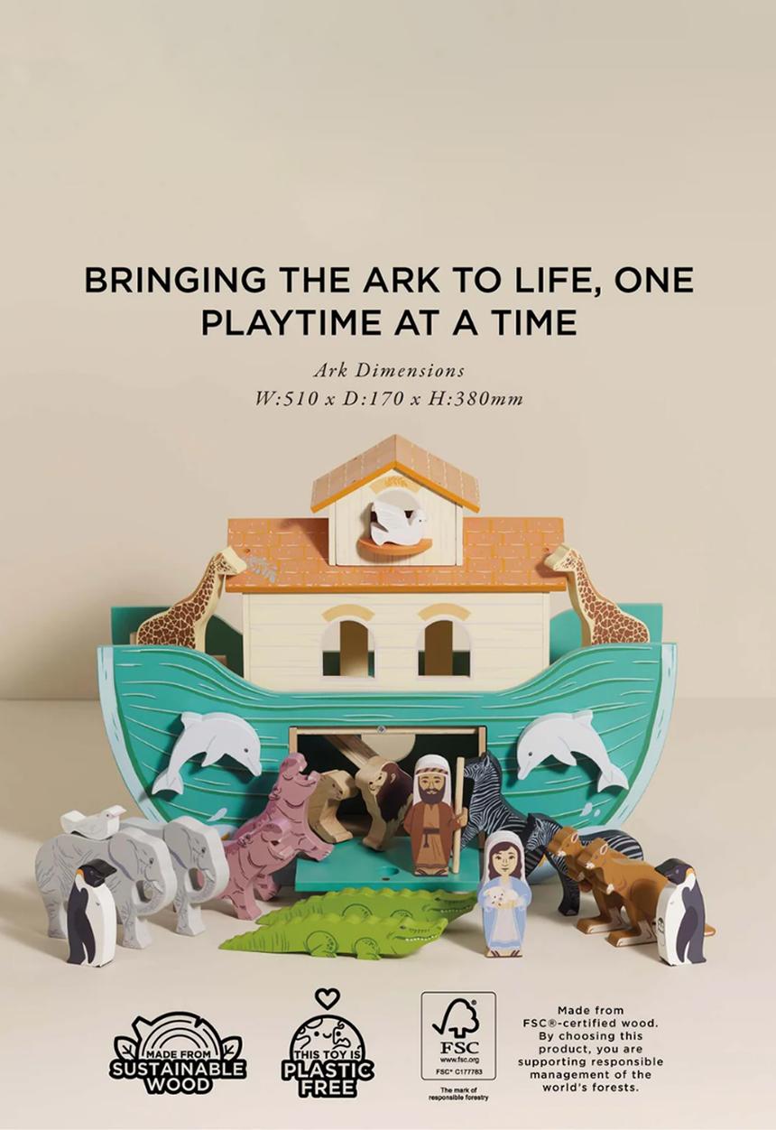Le Toy Van - 23 Pcs Noah's Great Wooden Ark & Animals - multi