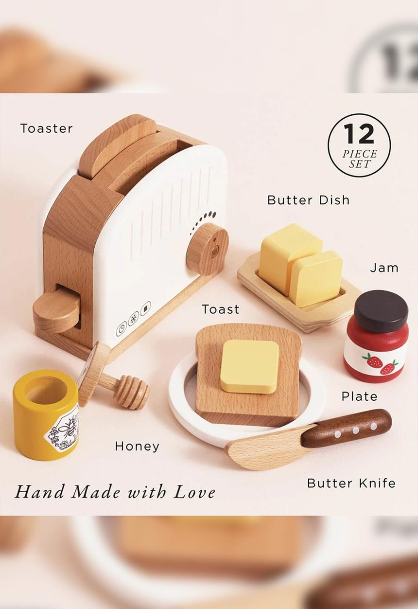 Le Toy Van - 12 Pcs Wooden Toaster & Breakfast Set - multi
