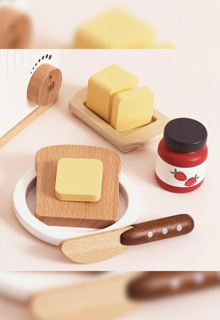 Le Toy Van - 12 Pcs Wooden Toaster & Breakfast Set - multi