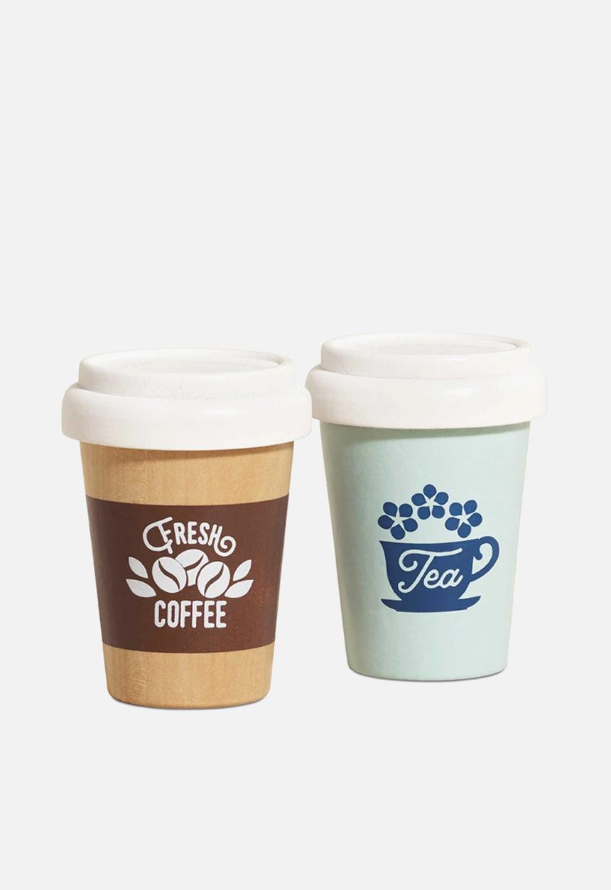 Le Toy Van - 2 Pcs Wooden Tea & Coffee Re-Useable Eco Cups - multi
