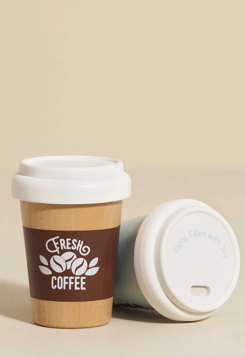 Le Toy Van - 2 Pcs Wooden Tea & Coffee Re-Useable Eco Cups - multi