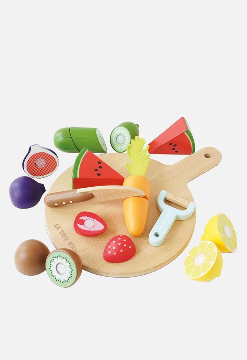 Le Toy Van - Wooden Chopping Board & Sliceable Play Food - multi