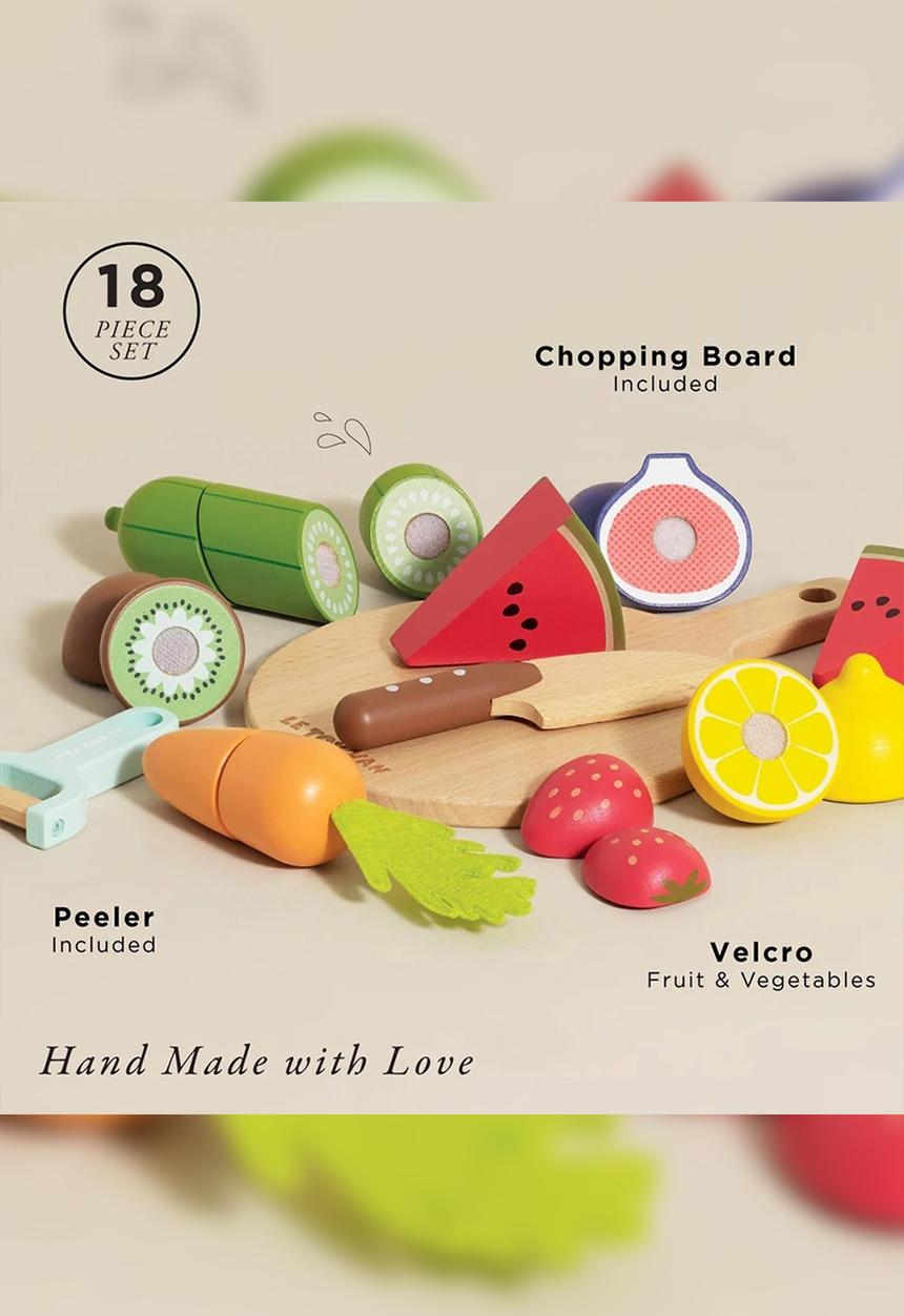 Le Toy Van - Wooden Chopping Board & Sliceable Play Food - multi