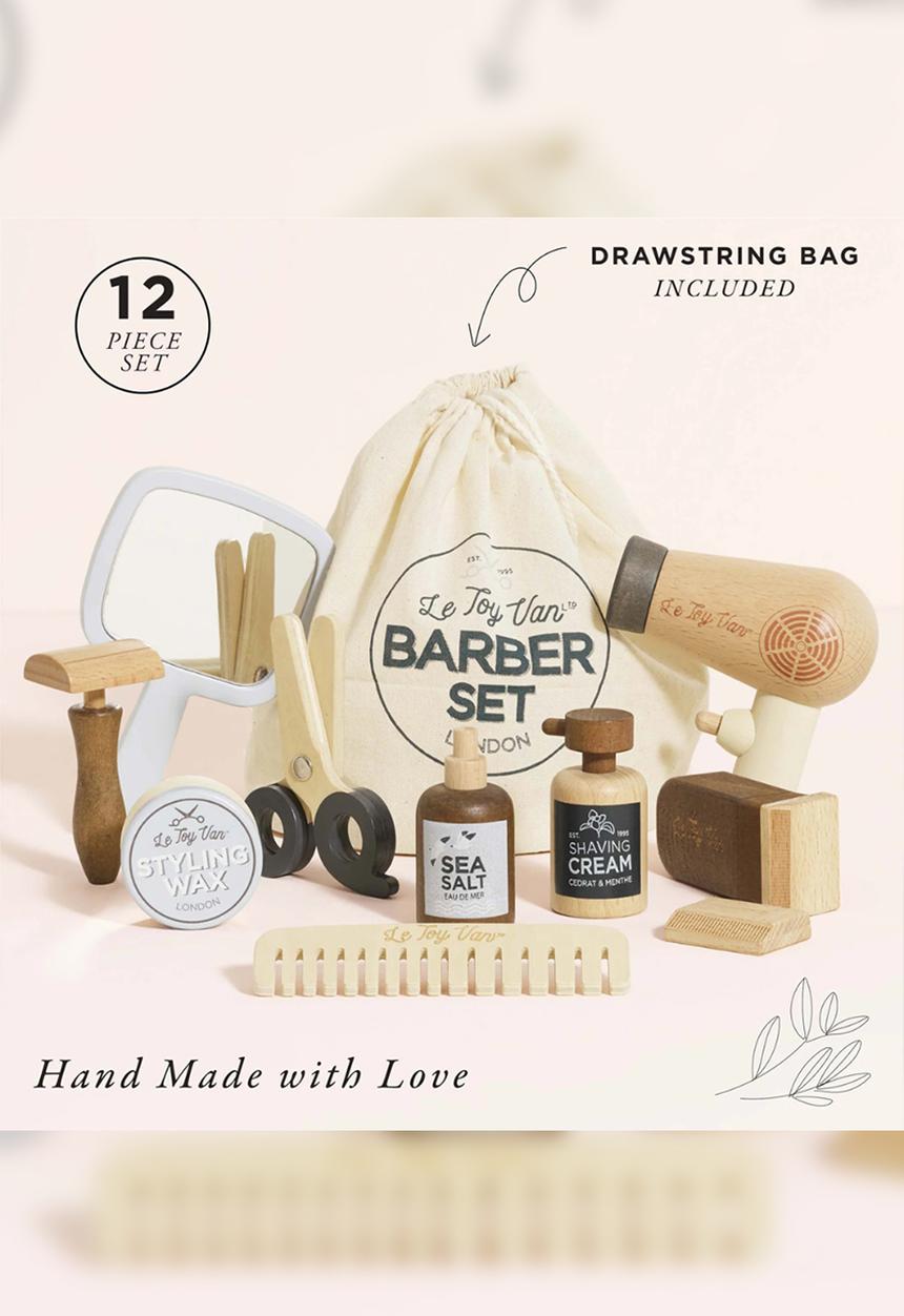 Le Toy Van - 12 Pcs Wooden Hairdresser and Barber Kit - neutral