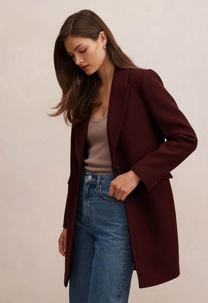 Forever New - Brianna coatigan in aubergine