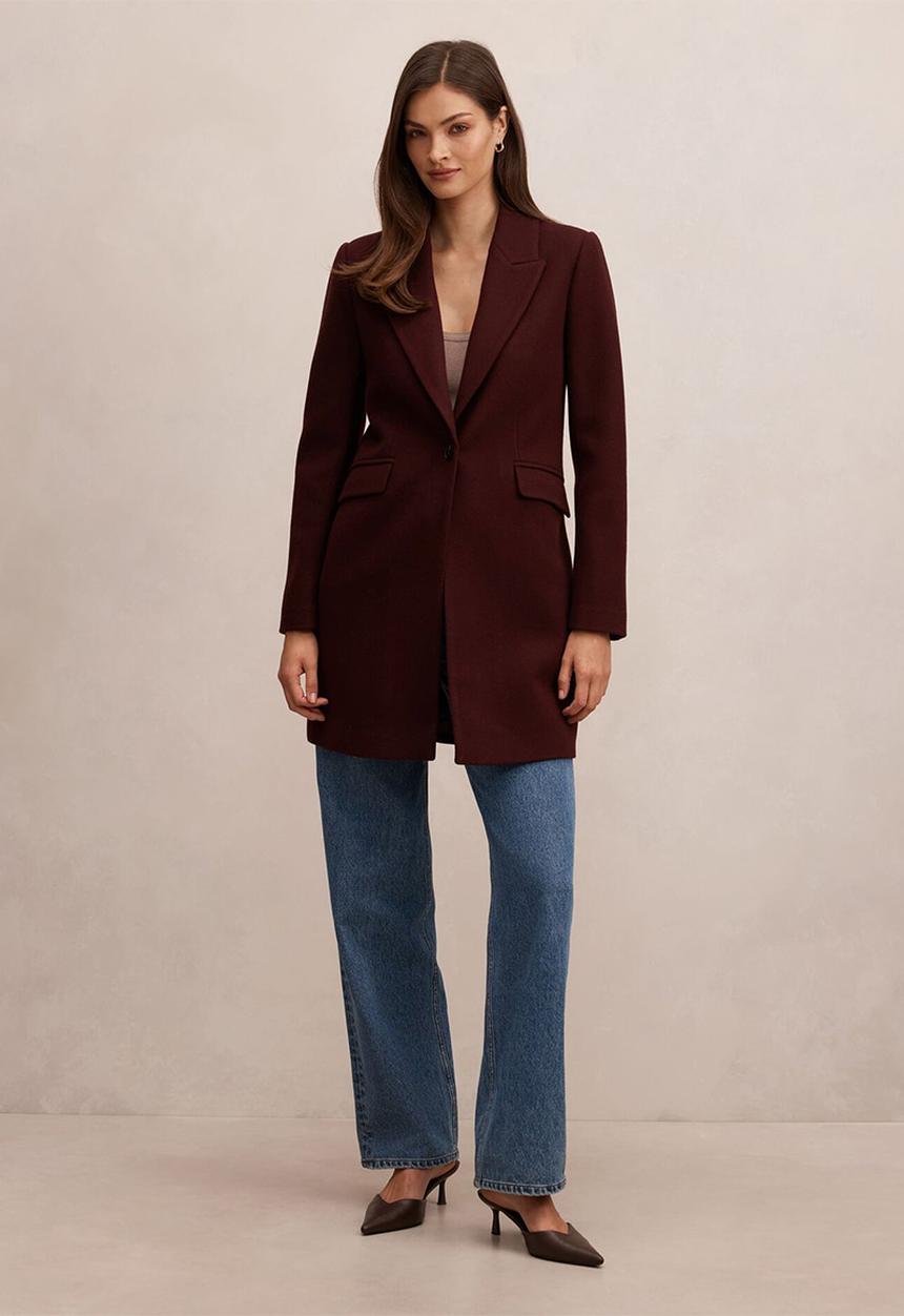 Forever New - Brianna coatigan in aubergine