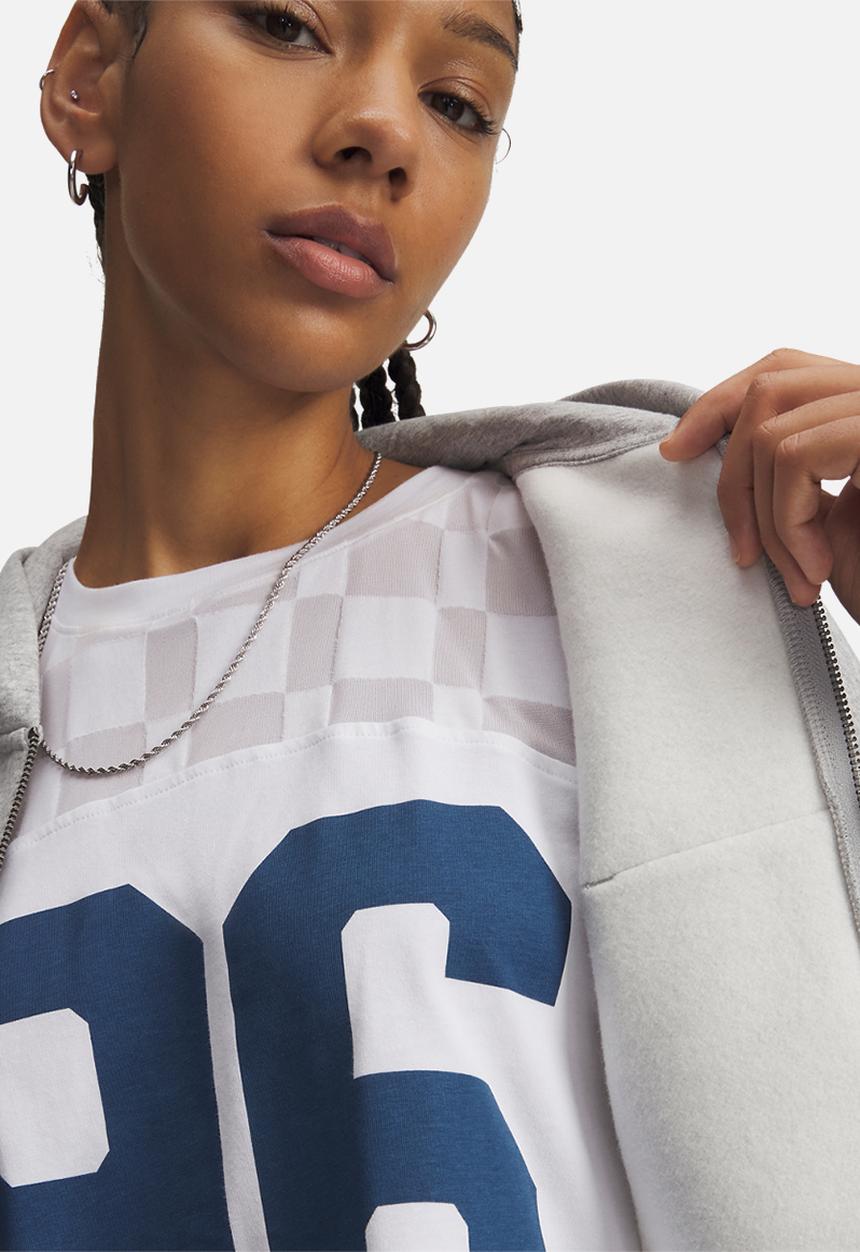 Under Armour - UA Icon Fleece Nov FZ - Mod Grey Light Heather/White