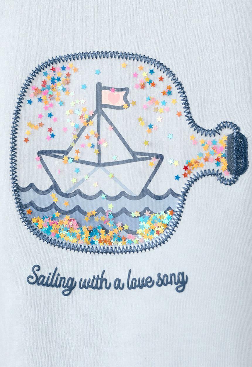 MANGO - T-Shirt Barco - Light/Pastel Blue