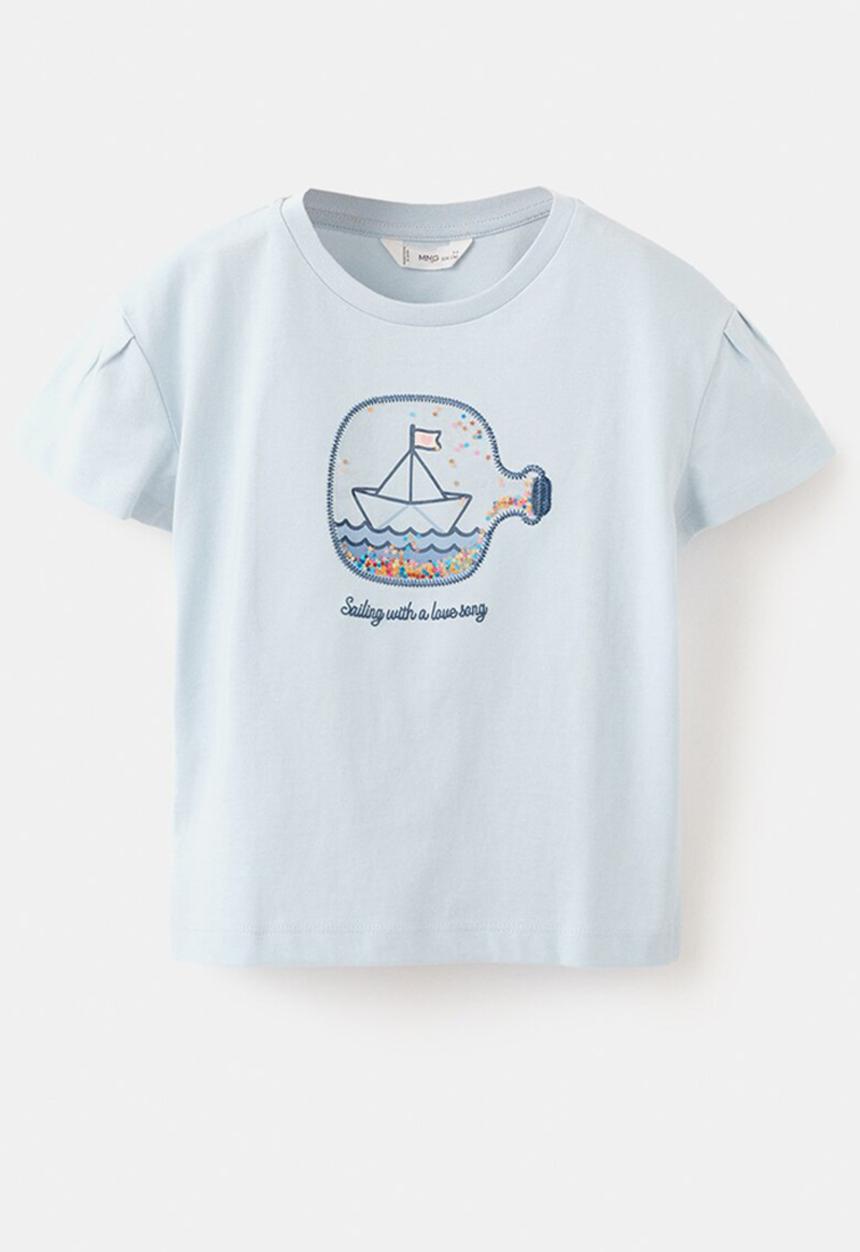MANGO - T-Shirt Barco - Light/Pastel Blue