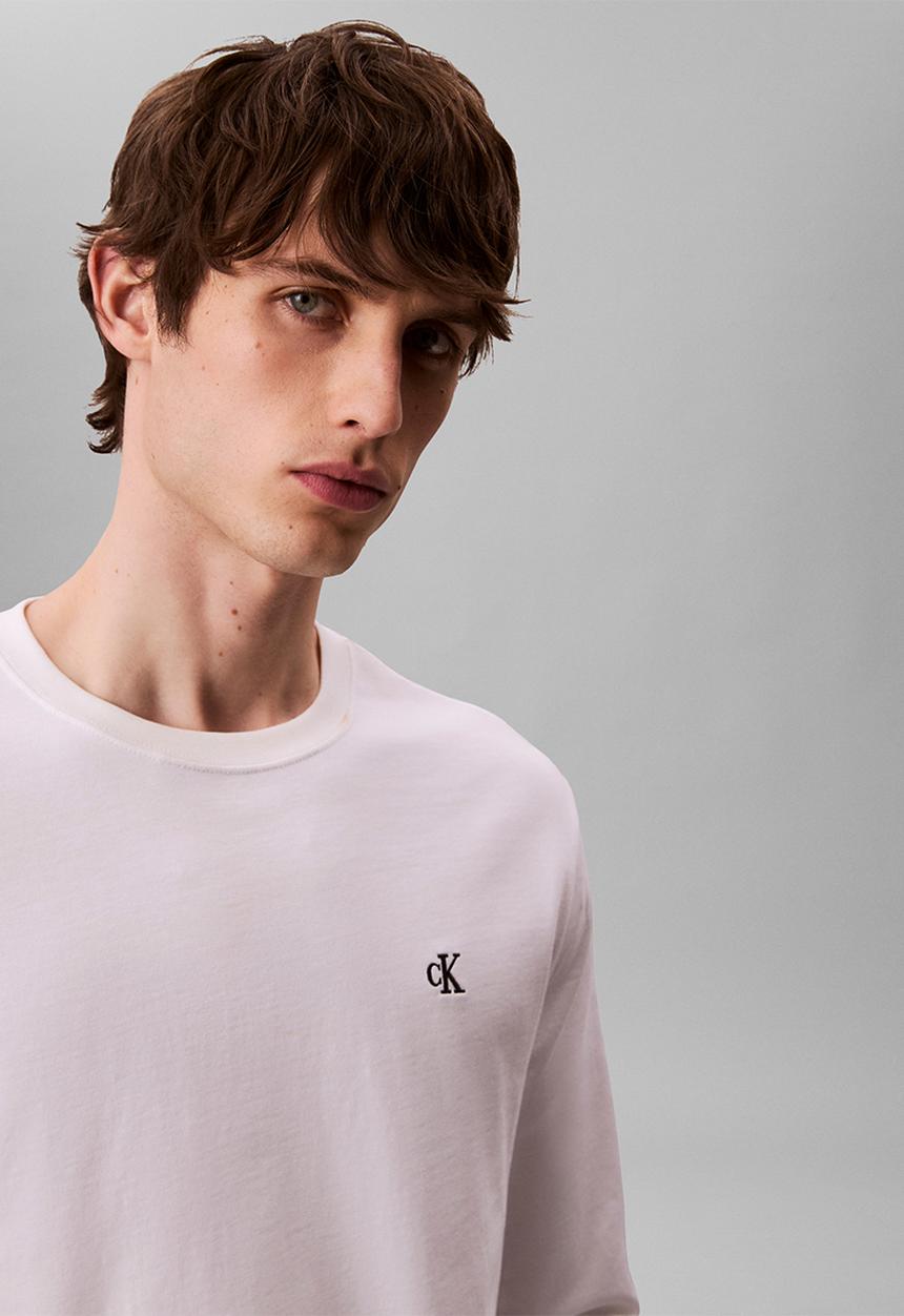 Calvin Klein - Ls Easy Monogram Tee - Bright White