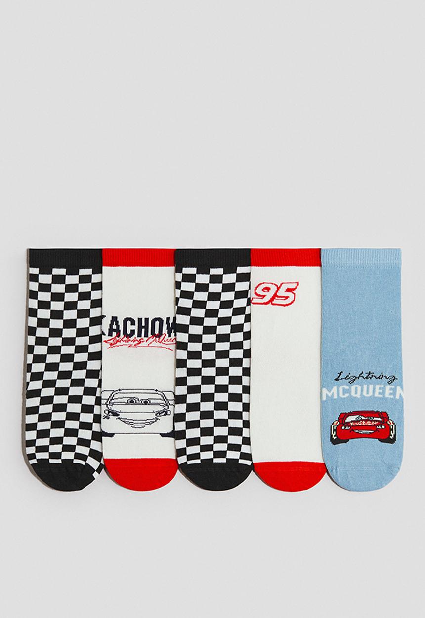 H&M - 5-pack patterned socks - blue/cars