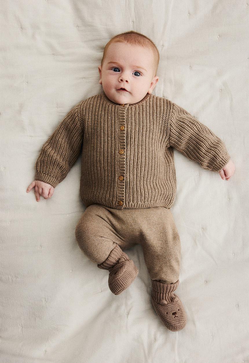 H&M - 2-piece cotton-knit set - beige