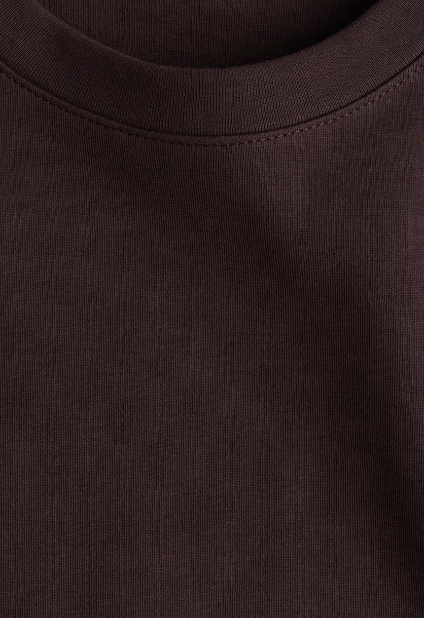 H&M - Boxy interlock T-shirt - dark brown